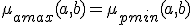 \mu_{amax}(a,b) = \mu_{pmin}(a,b)